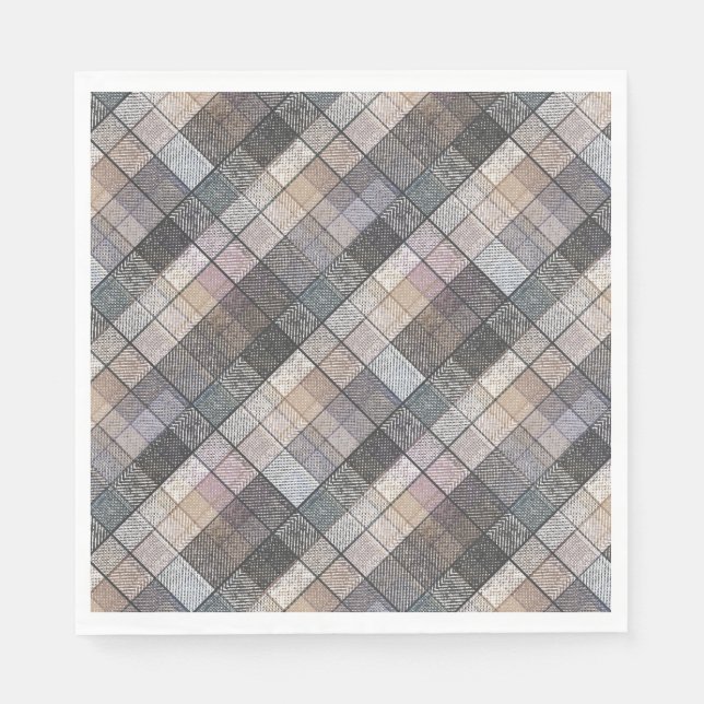 grey chequered . napkin (Front)