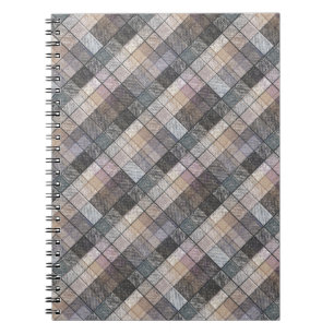 grey chequered . notebook