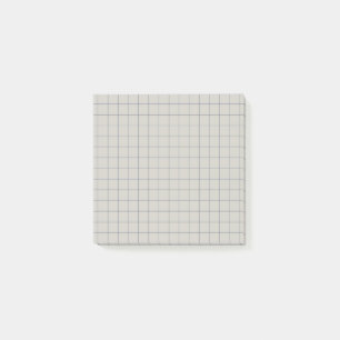 Grey Chequered Pattern Minimalist Grid Design  Post-it Notes
