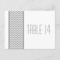 Grey Chevron Border Table Number Postcard