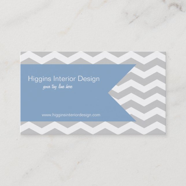 Grey Chevron Buiness Cards (Front)