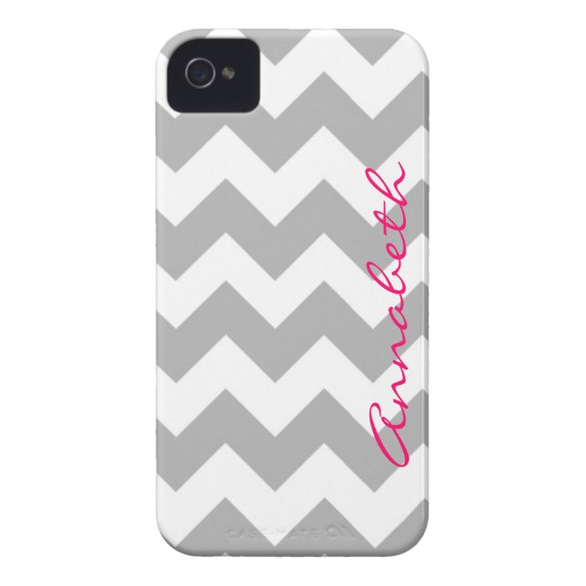 Grey Chevron iPhone 4/4s Case Mate (Back)
