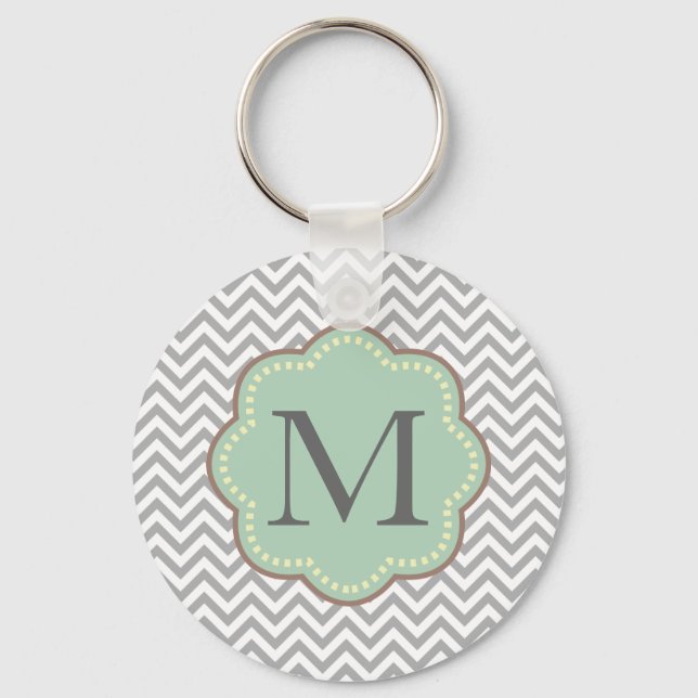 Grey Chevron Key Ring (Front)