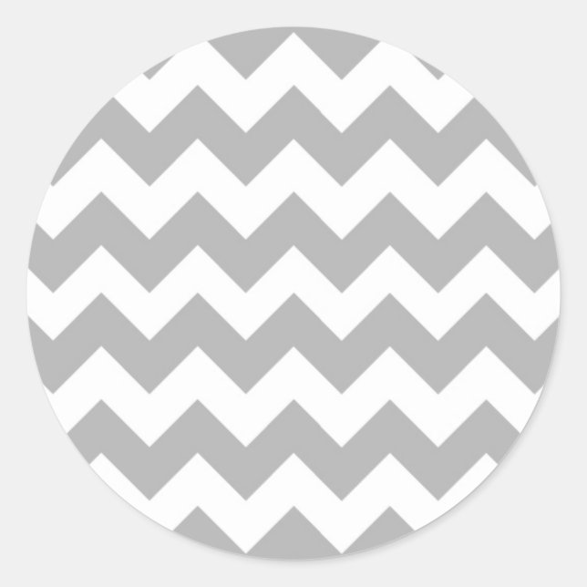 Grey Chevron Logo Classic Round Sticker (Front)