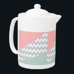 Grey Chevron Mint and Coral<br><div class="desc">Stylish mint green and coral diagonal corners with a grey chevron centre-</div>