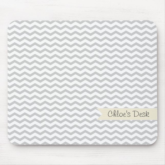 Grey Chevron Mouse Mat (Front)