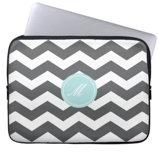 Grey Chevron Pattern Laptop Sleeve