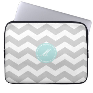 Grey Chevron Pattern Laptop Sleeve