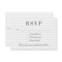 Grey chevron pattern RSVP wedding response cards