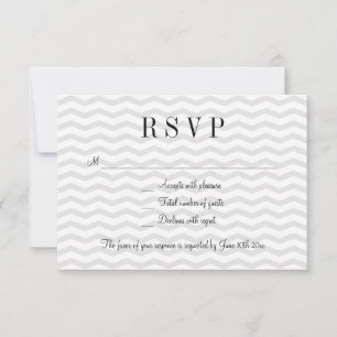Grey chevron pattern RSVP wedding response cards