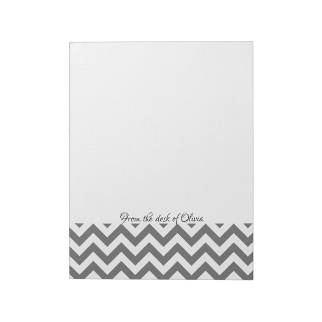 Grey Chevron Personalised Notepad (Rotated)