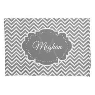 Grey Chevron Personalised Pillowcase