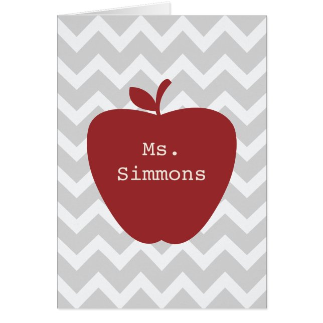 Grey Chevron & Red Apple Teacher (Front)