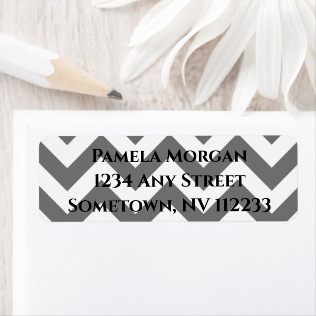 Grey Chevron Return Address Label (Insitu)