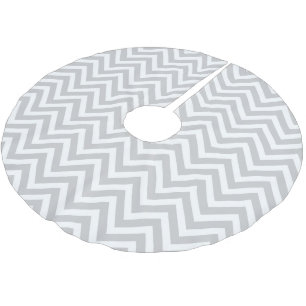 Grey Chevron Stripes Brushed Polyester Tree Skirt