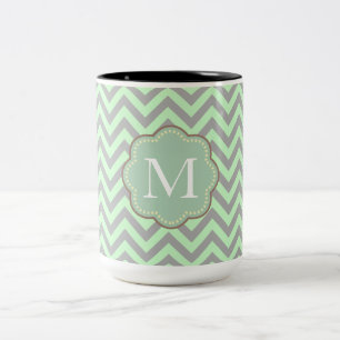 Grey Chevron Two-Tone Coffee Mug