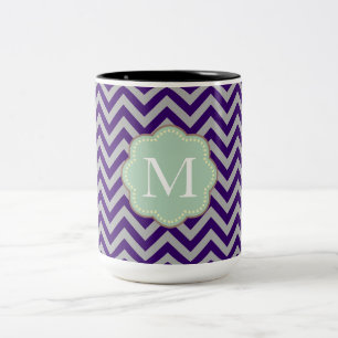 Grey Chevron Two-Tone Coffee Mug