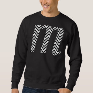 Grey Chevron White Zigzag Pattern Monogram Initial Sweatshirt