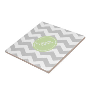 Grey Chevron with Monogram Tiles