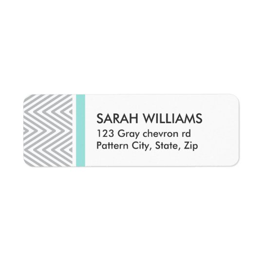 Grey chevron zigzag pattern chic return address return address label