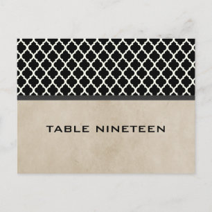 Grey Chic Quatrefoil Table Number Postcard