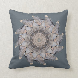 Grey Chickadee Pattern Pillow