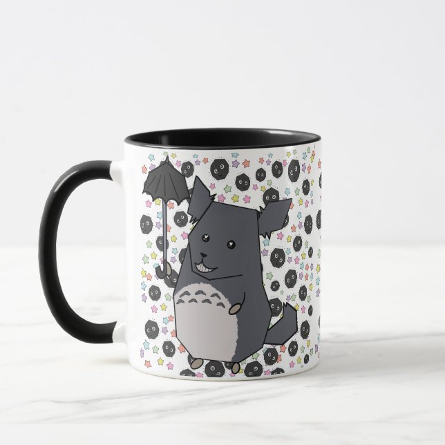 Grey Chinchilla Pastel Candy Stars Mug (Left)