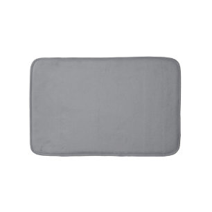 Grey Chiseled Stone Solid Colour Print, Neutral Bath Mat