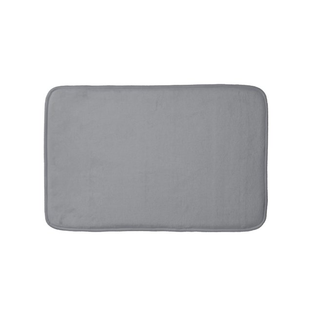 Grey Chiseled Stone Solid Colour Print, Neutral Bath Mat (Front)