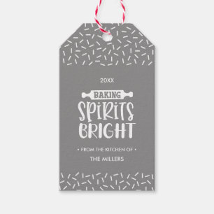 Grey   Christmas Baking Spirits Bright Gift Tags