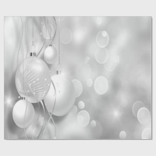 Grey Christmas Balls, Holiday Wrapping Paper