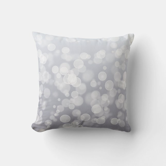 Grey Christmas Bokeh Cushion (Front)
