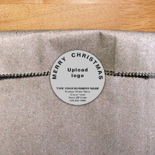 Grey Christmas Business Round Shape Sticker