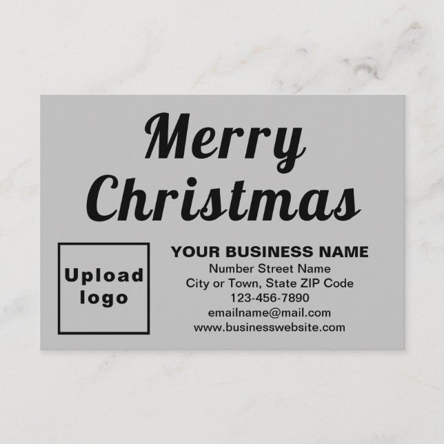 Grey | Christmas | Business | Small Flat Greeting Card (Front)