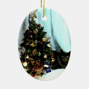 Grey Christmas Ceramic Tree Decoration