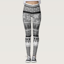 Grey Christmas Leggings