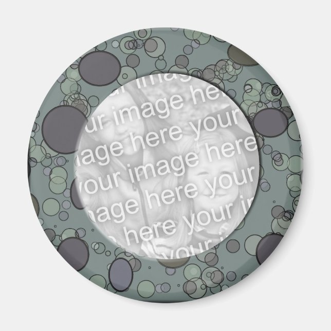 grey circle frame template magnet (Front)