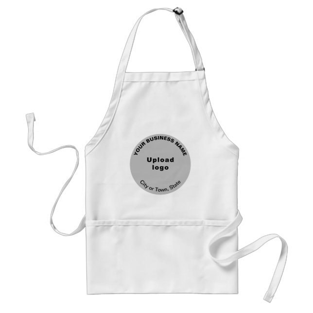 Grey Circle Shape Business Brand on Apron (Front)