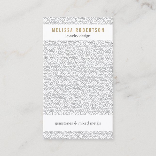 Grey Circles Pattern for Jewellery Design Business Card (Front)