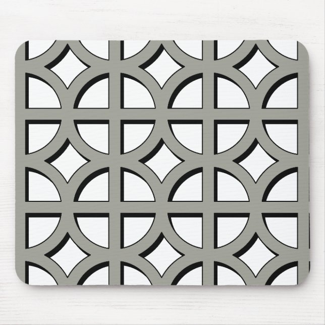 Grey Circles Pattern Mouse Mat (Front)
