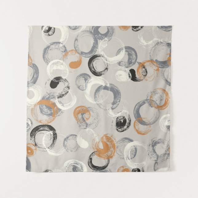 Grey Circles: Simple Seamless Pattern Tapestry (Front)