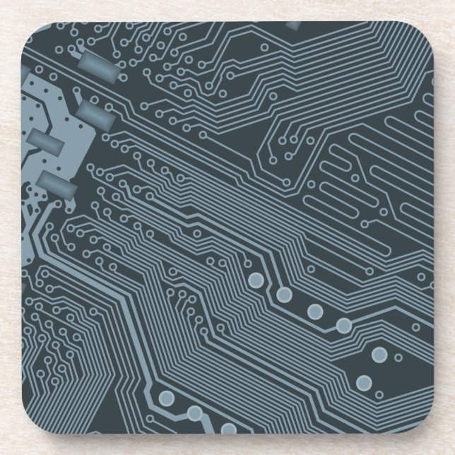 Grey Circuit Board Coaster (Front)