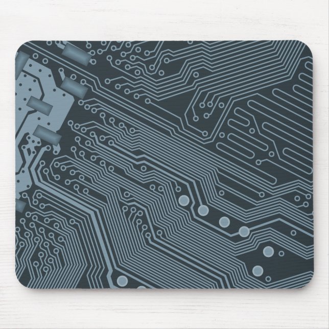 Grey Circuit Board Mouse Mat (Front)