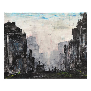 Grey City Abstract Print, Value Poster Paper