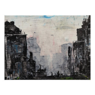 Grey City Abstract Print, Value Poster Paper