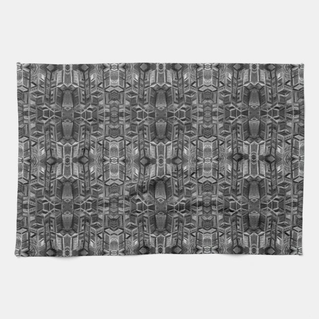 Grey City Pattern Kitchen Towel (Horizontal)