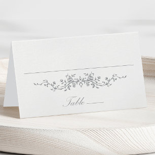 Grey Classic Floral Wedding Place Card