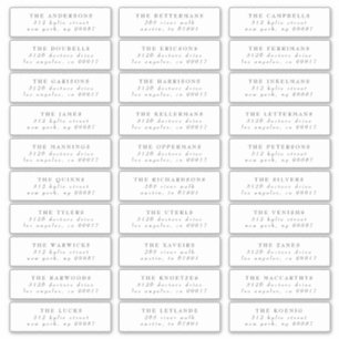 Grey Classic individual wedding address labels