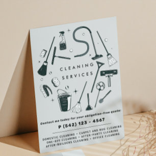 Grey Cleaning Services  Flyer