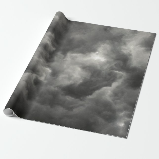 GREY CLOUDS IN SKY  WRAPPING PAPER (Unrolled)